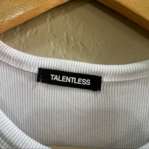 TALENTLESS Womens Bodycon White Tank Dress Sz XS Preppy Streetwear Party Beach - Picture 7 of 11